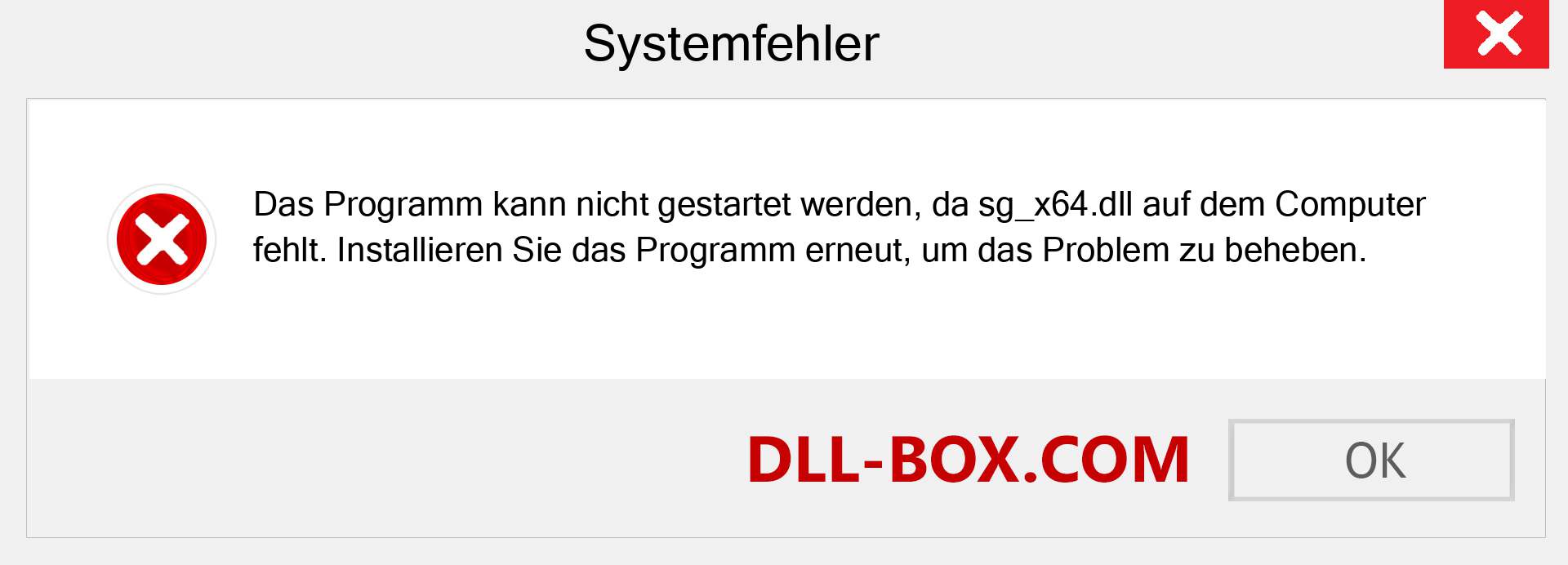 sg_x64.dll-Datei fehlt?. Download für Windows 7, 8, 10 - Fix sg_x64 dll Missing Error unter Windows, Fotos, Bildern