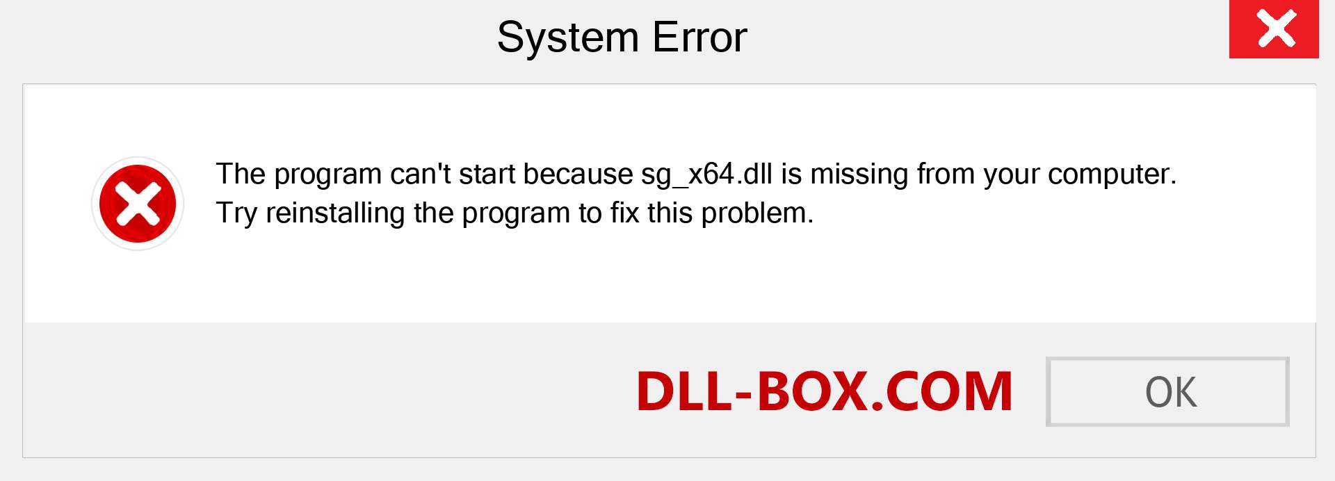  sg_x64.dll file is missing?. Download for Windows 7, 8, 10 - Fix  sg_x64 dll Missing Error on Windows, photos, images