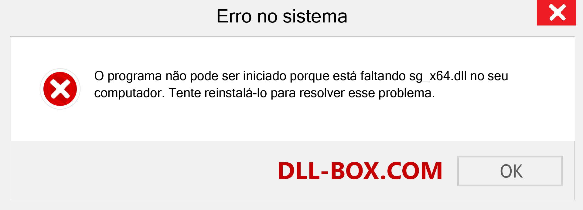 Arquivo sg_x64.dll ausente ?. Download para Windows 7, 8, 10 - Correção de erro ausente sg_x64 dll no Windows, fotos, imagens